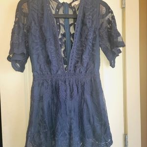 Boutique Honey Punch lace romper